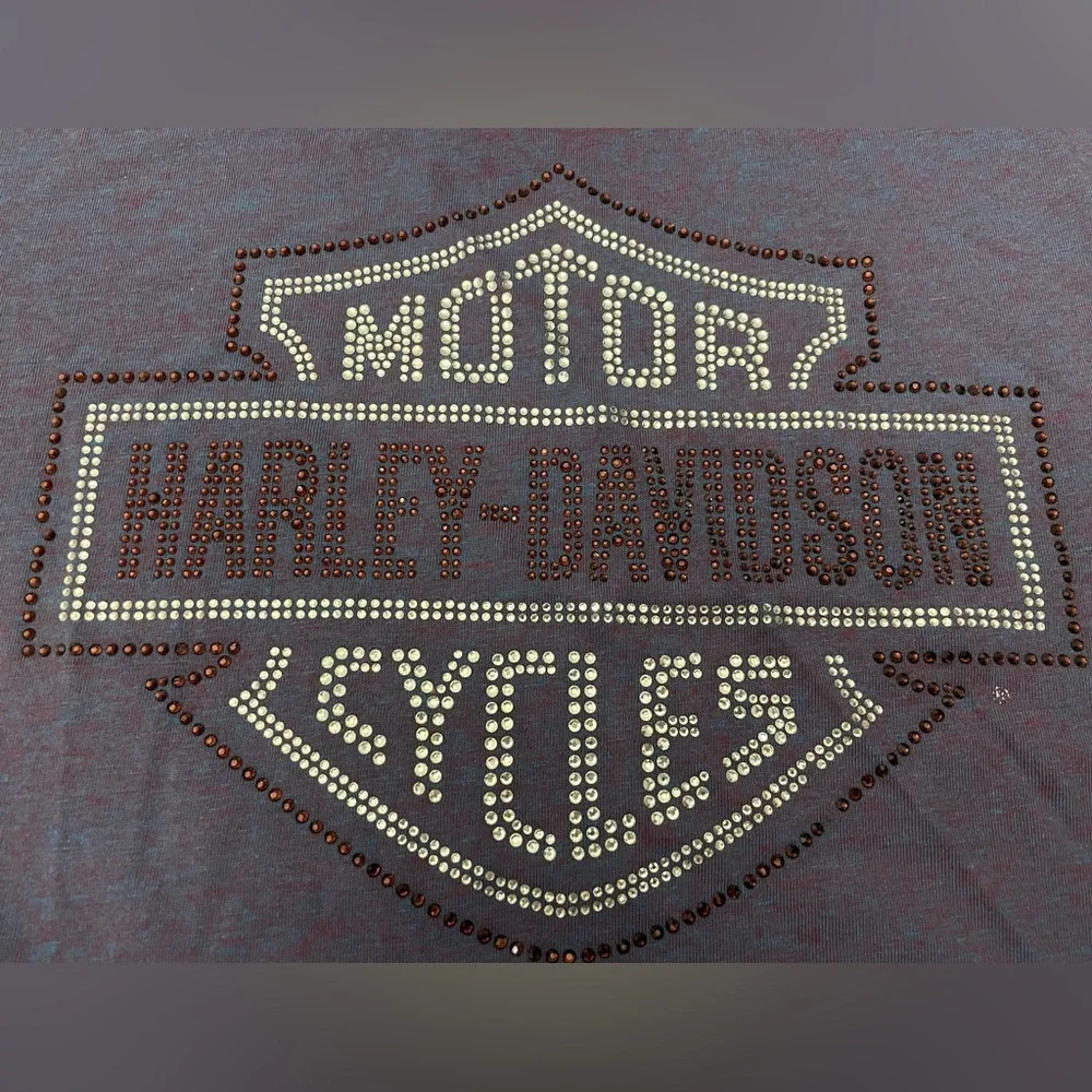 Harley Davidson Rhinestone Detailed T-Short - Picture 6 of 10